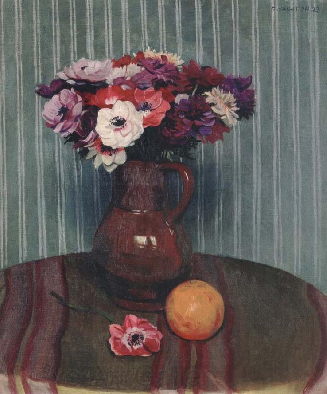 Felix Vallotton Still life with Anemones and Orange France oil painting art
